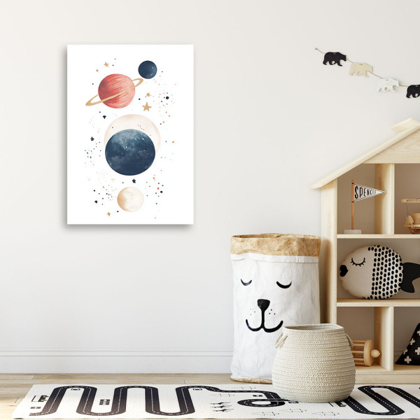 Feeby Obraz dla dzieci na ścianę, Planety Kosmos Boho 40x60
