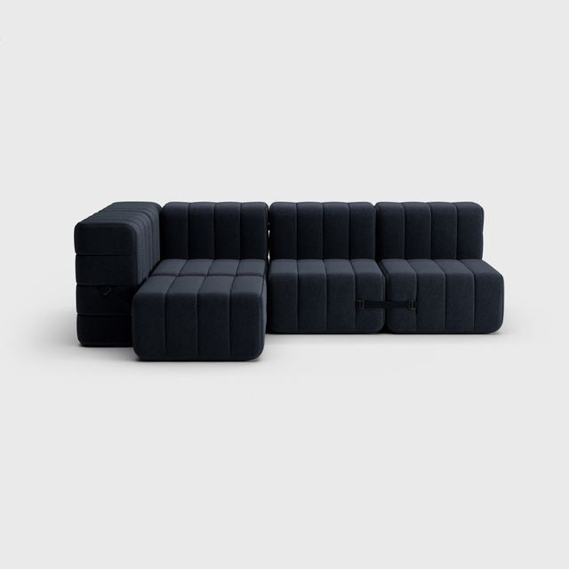 Curt-Set 9 - e.g. Flexibele kleine hoekbank - Jet - 9806 (Dark Grijs)