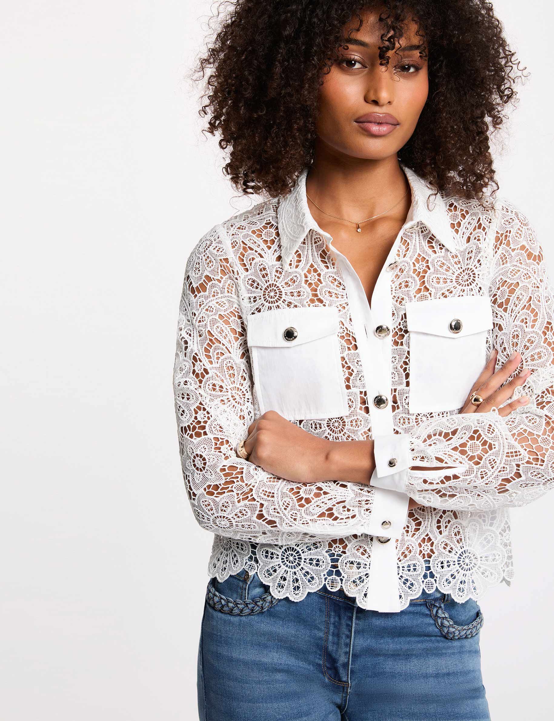 Long-Sleeved Shirt White Women