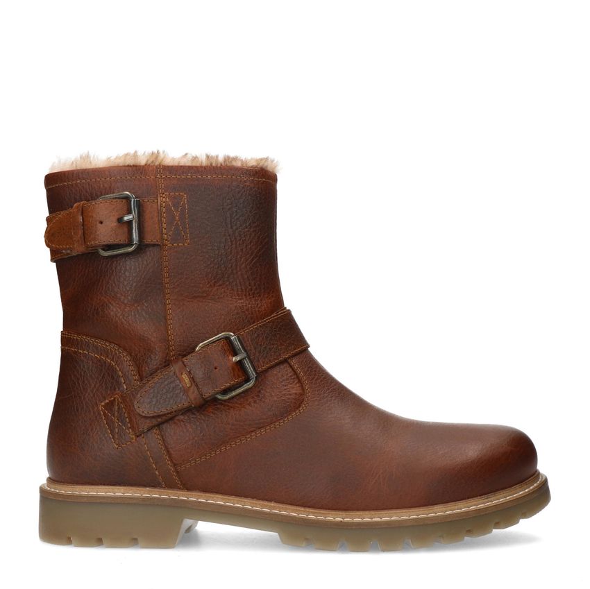 Manfield Cognac leren boots