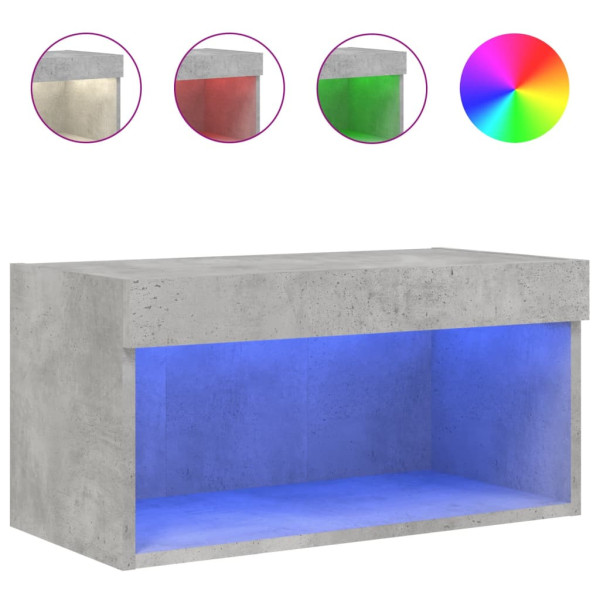 Szafka pod TV z oświetleniem LED szarość betonu 60x30x30 cm