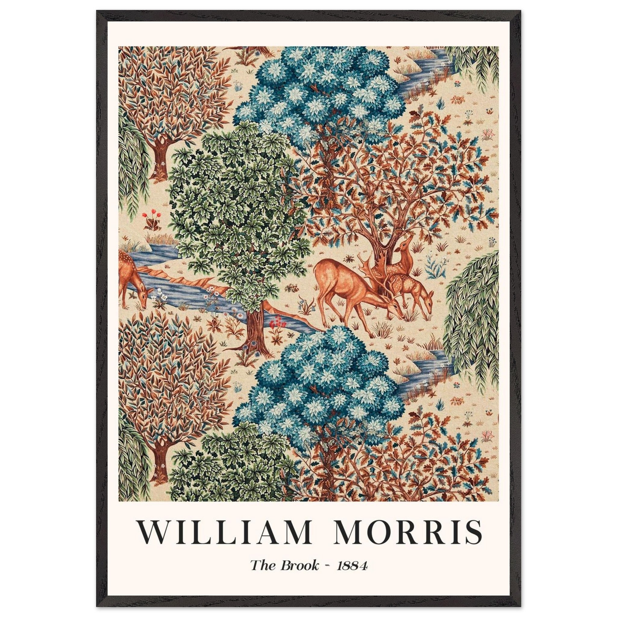 Artfulprints Poster met Lijst William Morris - The brook  - 70x100 cm - Meerkleurig