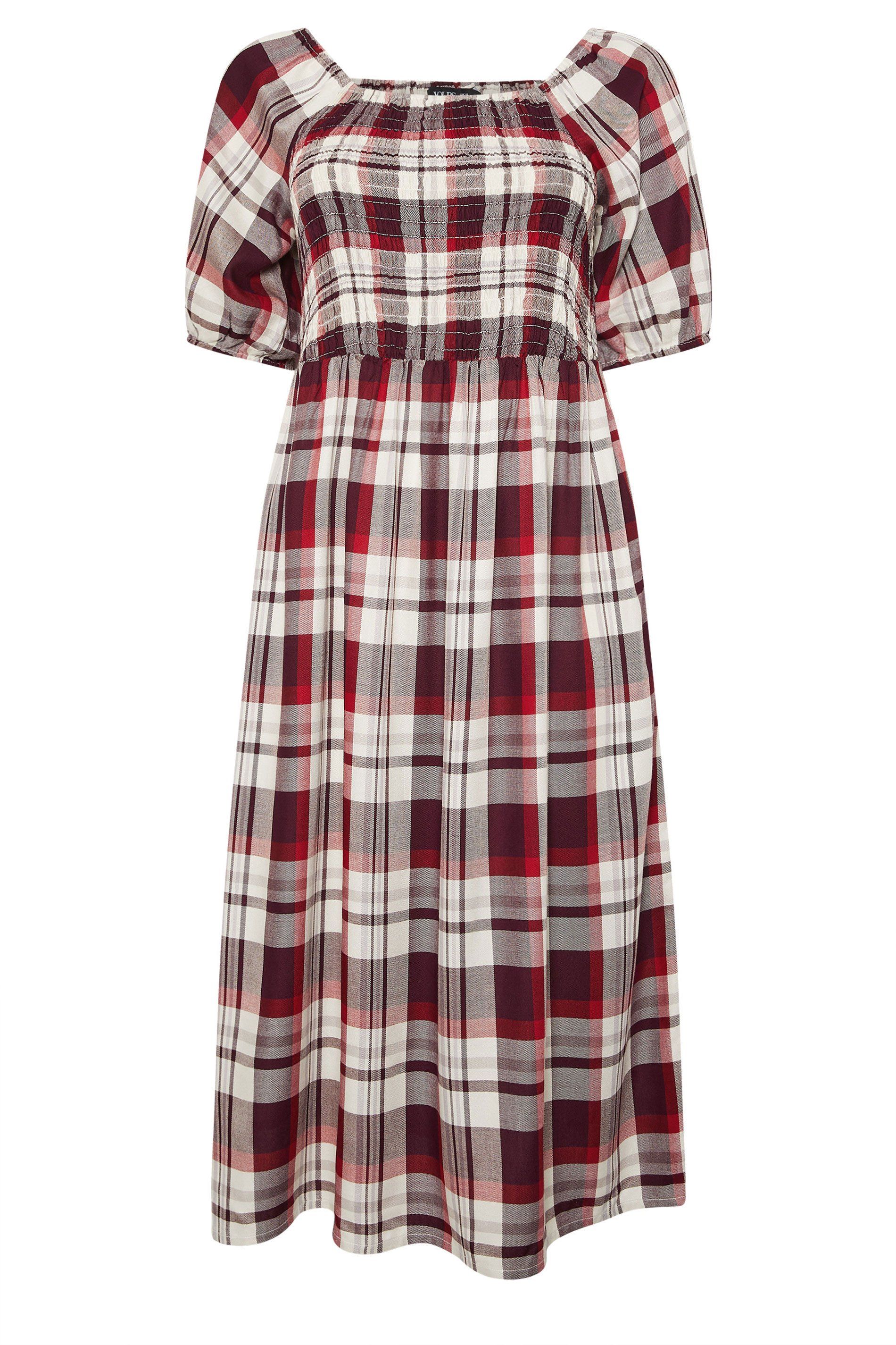 Yours Check Shirred Maxi Dress