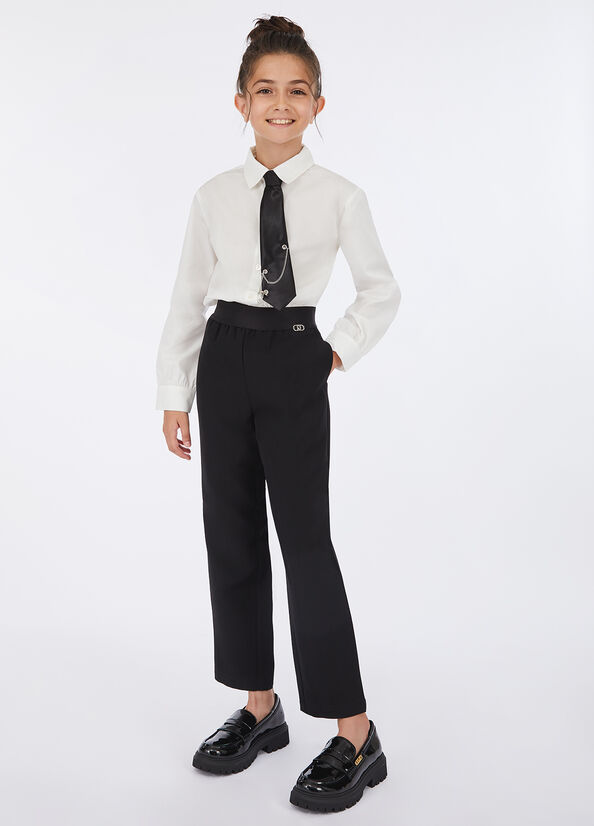 Camicia in cotone a righe con cravatta