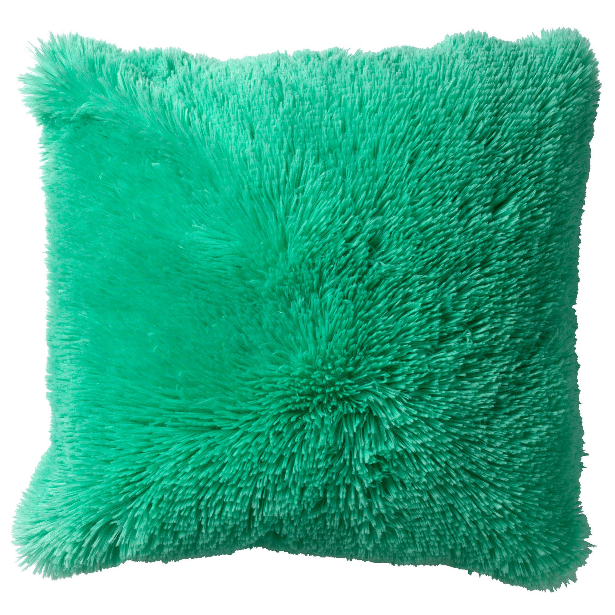 - Housse de coussin vert fausse fourrure-45x45 cm uni
