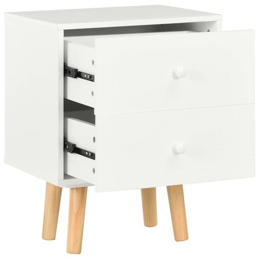 NNEVL Bedside Cabinets 2 pcs White 40x30x50 cm Solid Pinewood