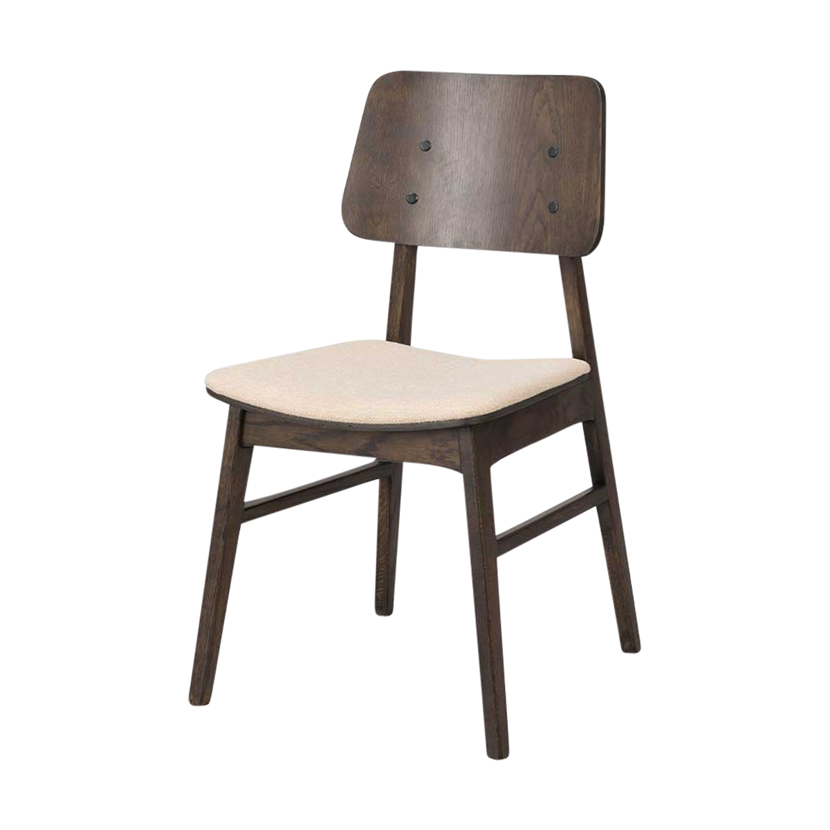 Rowico Home Nagano Houten Eetkamerstoel Bruin - Met Beige Zitkussen