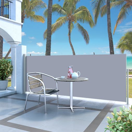 NNEVL Retractable Side Awning 120 x 300 cm Cream