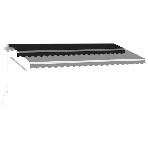 NNEVL Freestanding Manual Retractable Awning 400x300 cm Anthracite