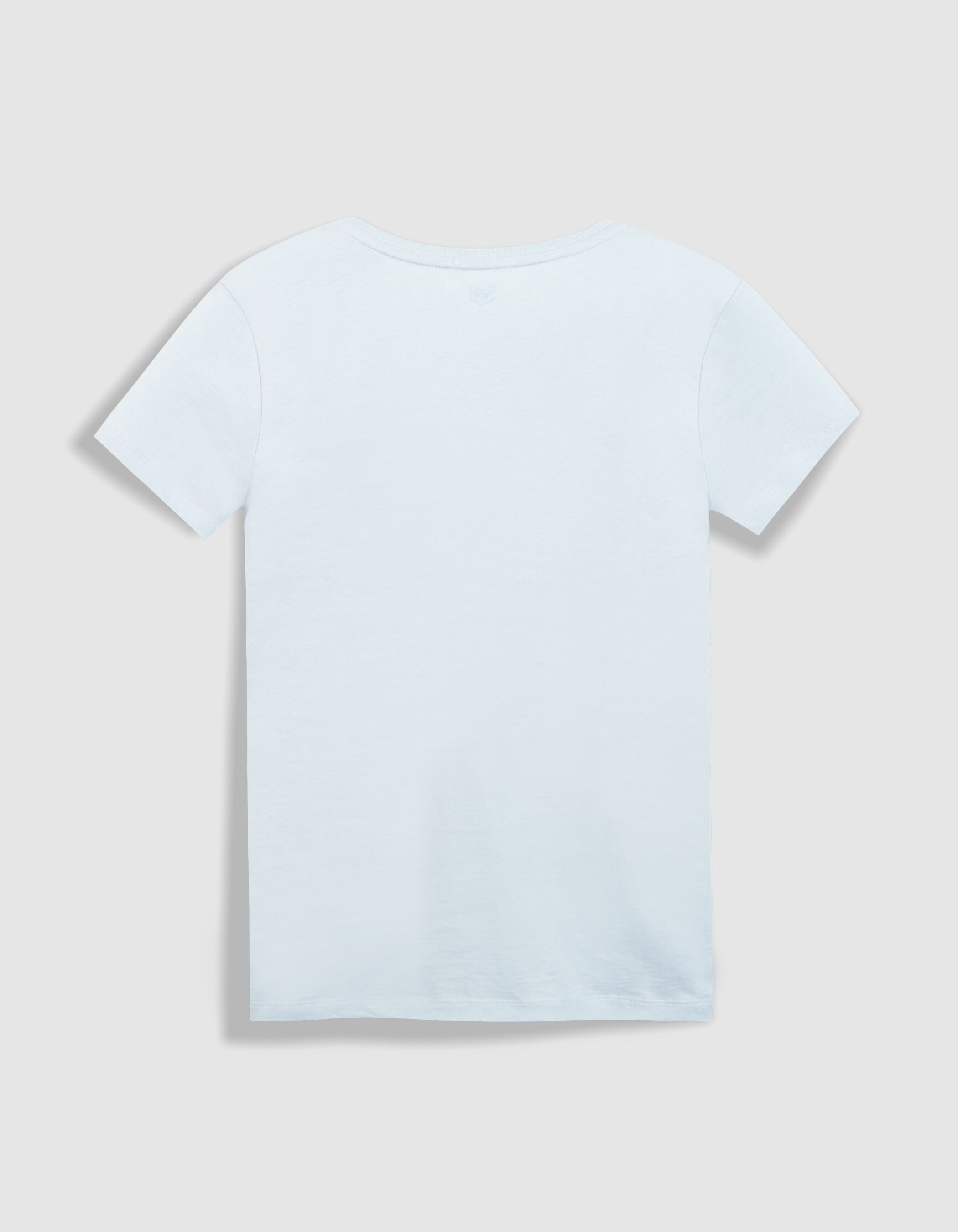 Tee-shirt col V bleu Femme