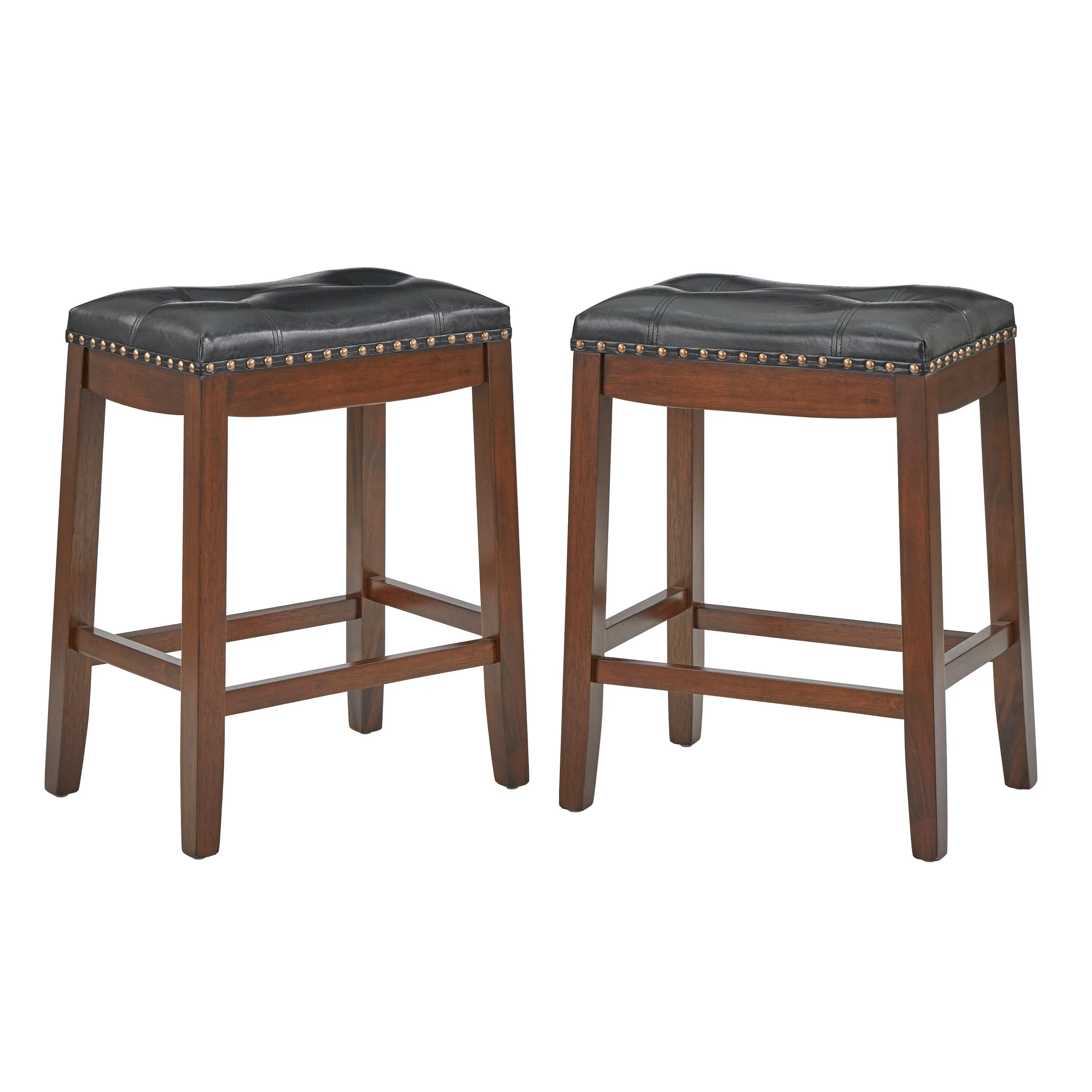 Simple Living Lonnie 29-inch Padded Bar Height Saddle Stools (Set of 2)