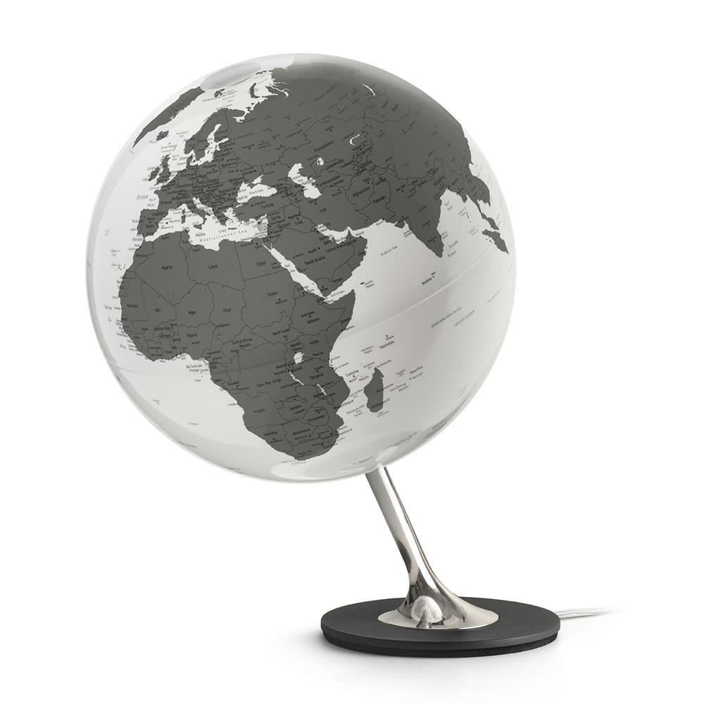 ANGLO CHARCOAL - Globe terrestre de design 25 cm lumineux  textes en anglais