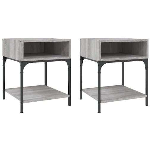 NNEVL Bedside Tables 2 pcs Grey Sonoma 40x41x50 cm Engineered Wood