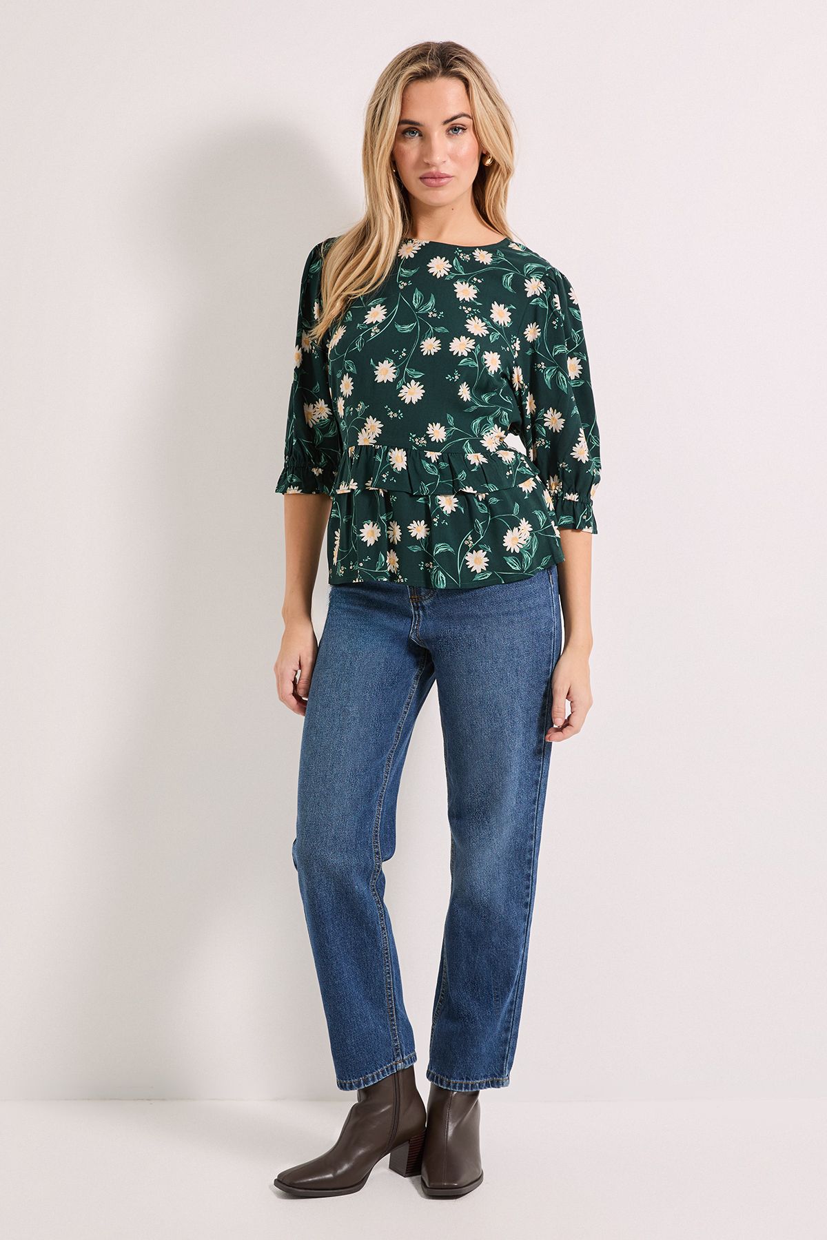 Dorothy Perkins Frill Peplum Hem Printed Blouse