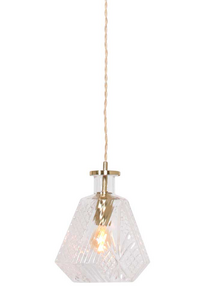Mexlite Grazio glass hanglamp – E27 (grote fitting) – messing