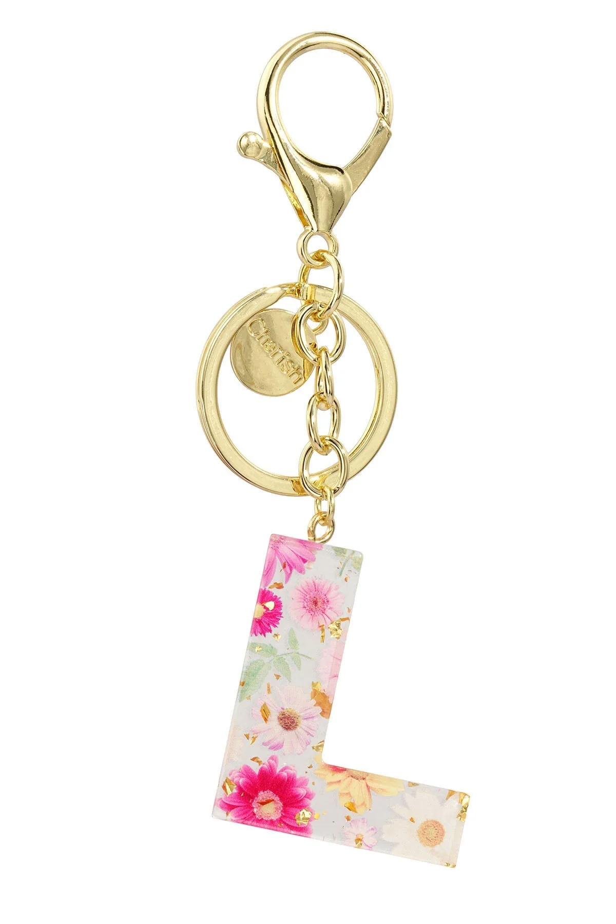 Initial L Handbag Charm Keyring
