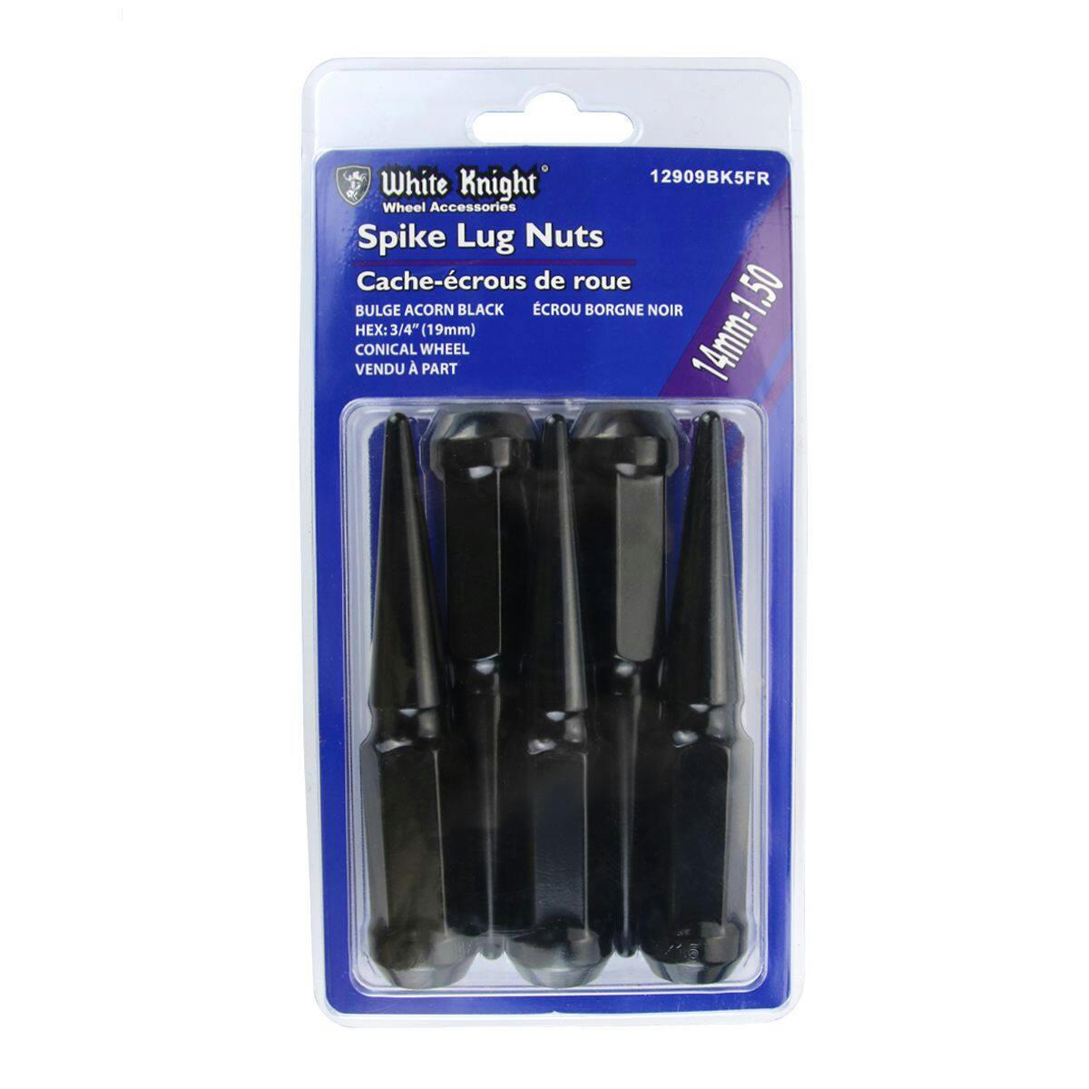 White Knight 14mm x 1.5 Spike Lug Nuts, 3/4