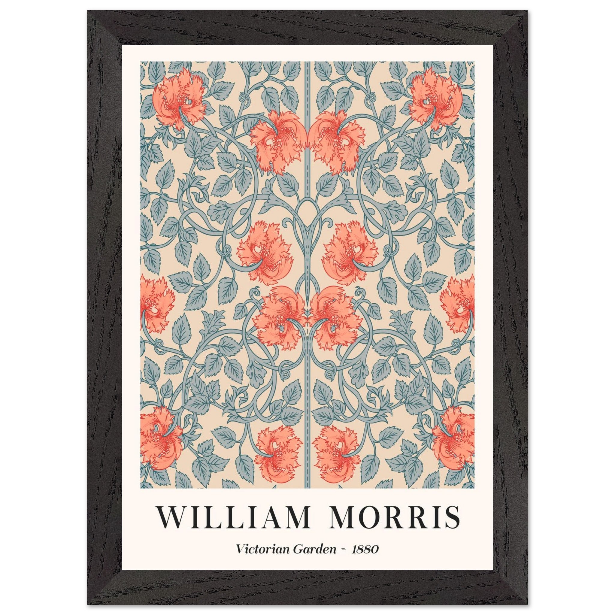 Artfulprints Poster met Lijst William Morris - Victorian garden 1880  - A4 21x29.7 cm - Meerkleurig