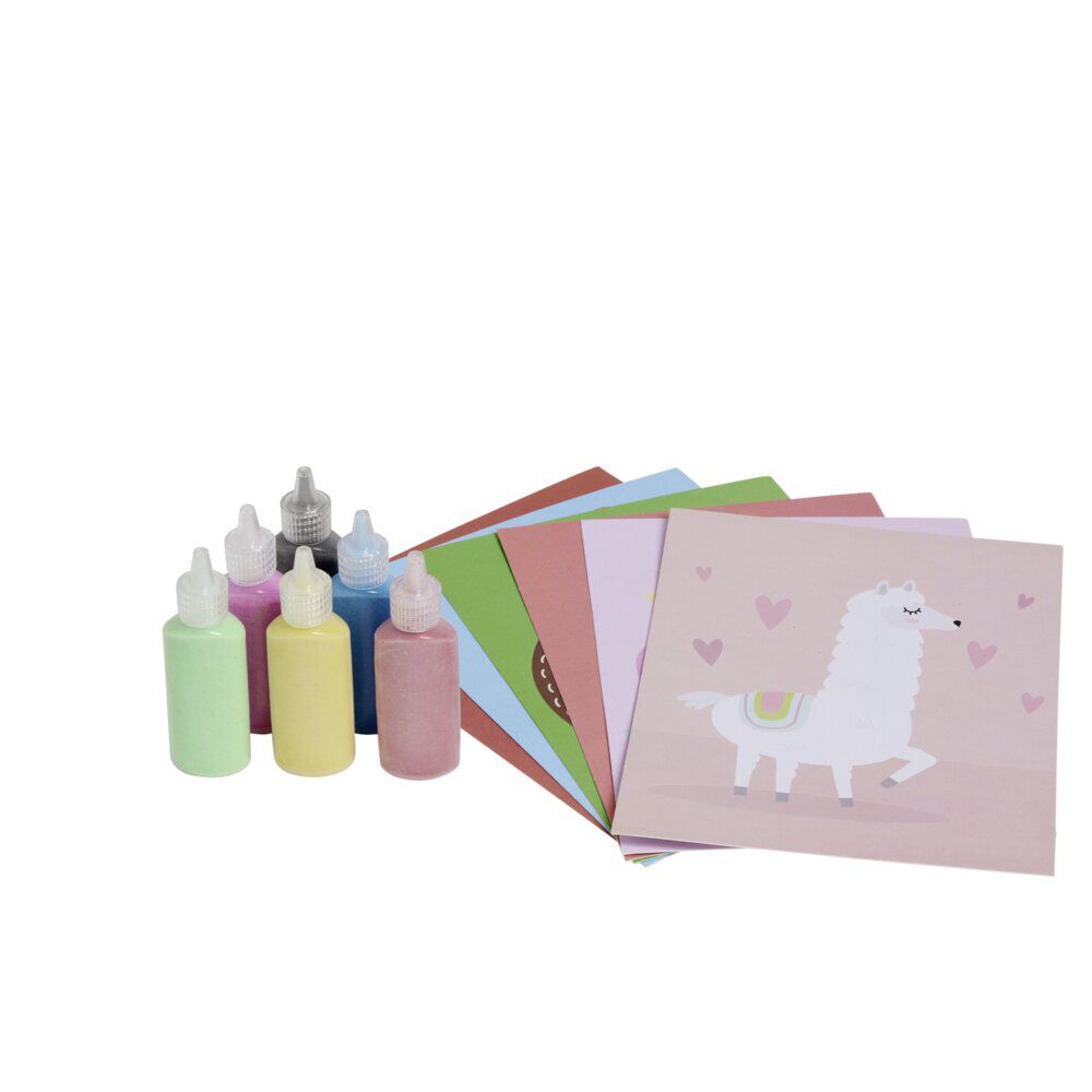 Activité carte à sable coloré x6