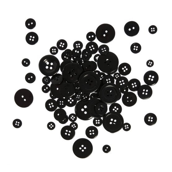 Black Buttons Pack 50g