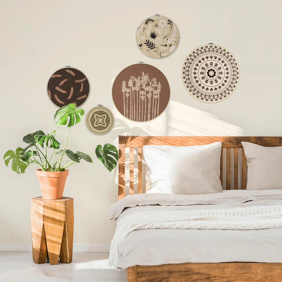 Art for the Home Ibiza Vibes Cirkels met borduursels 40x40cm