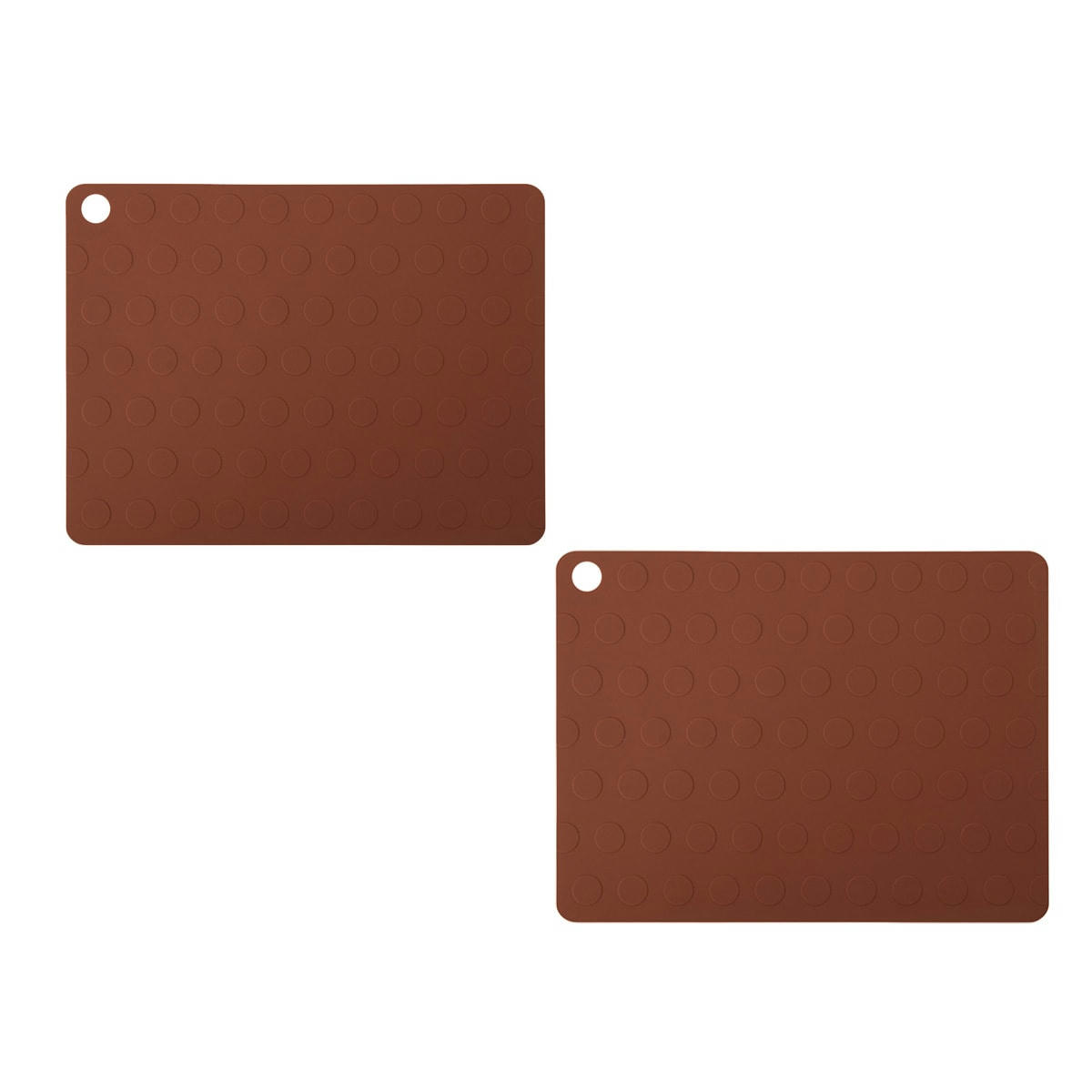 DOTTO - Lot de 2 sets de table rouge en silicone h0,2 x45 x34cm