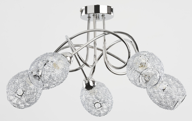 Lampa sufitowa VERA chromowana 5xE14x10W wym:31x54x54cm IP20 Alfa