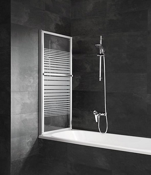 Pare-baignoire -70 - 118x140 cm - extensible - écran de baignoire coulissant - verre 3 mm -alu