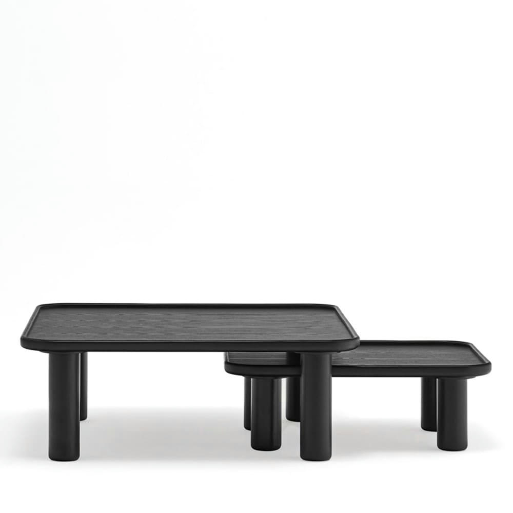 NEST - 2 tables basses gigognes carrées en bois noir