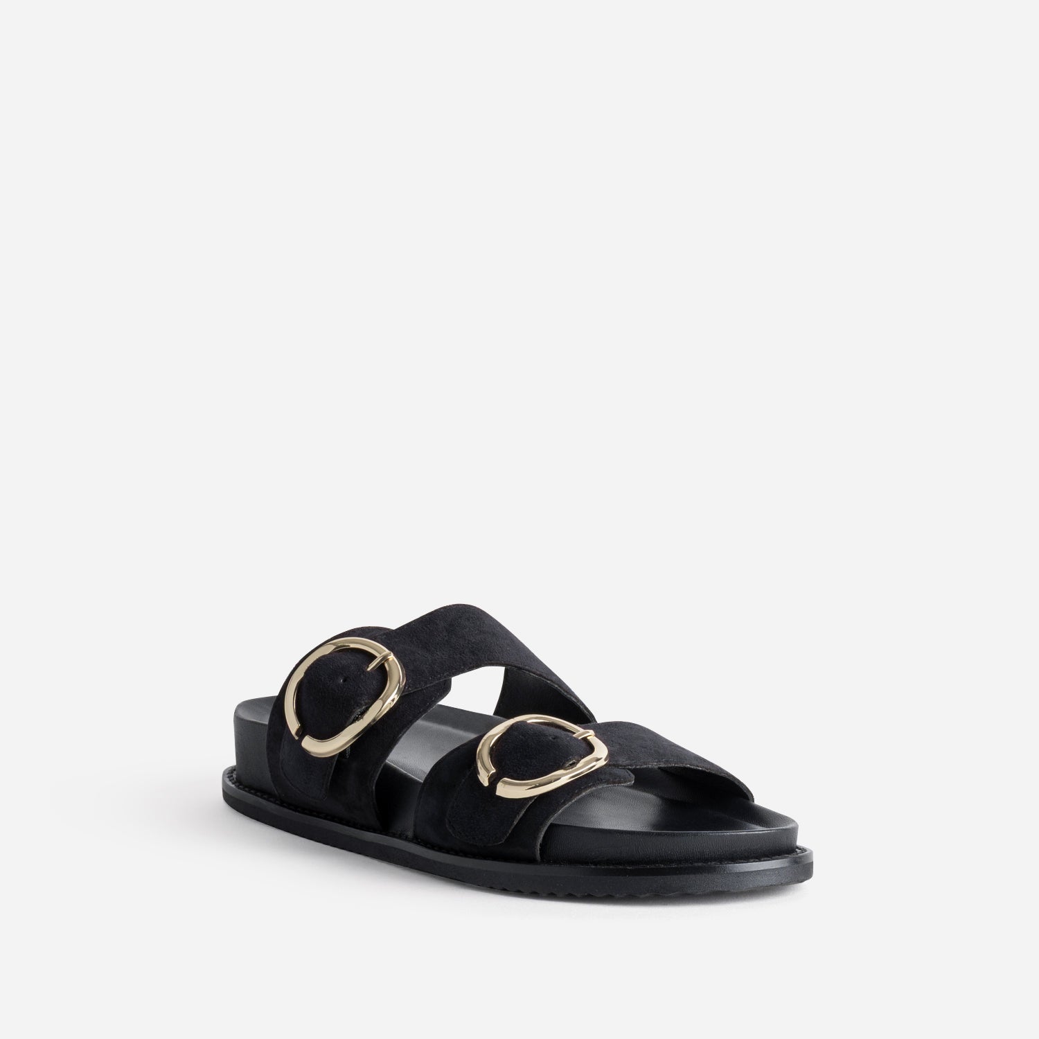 Mule anatomique marine cuir velours