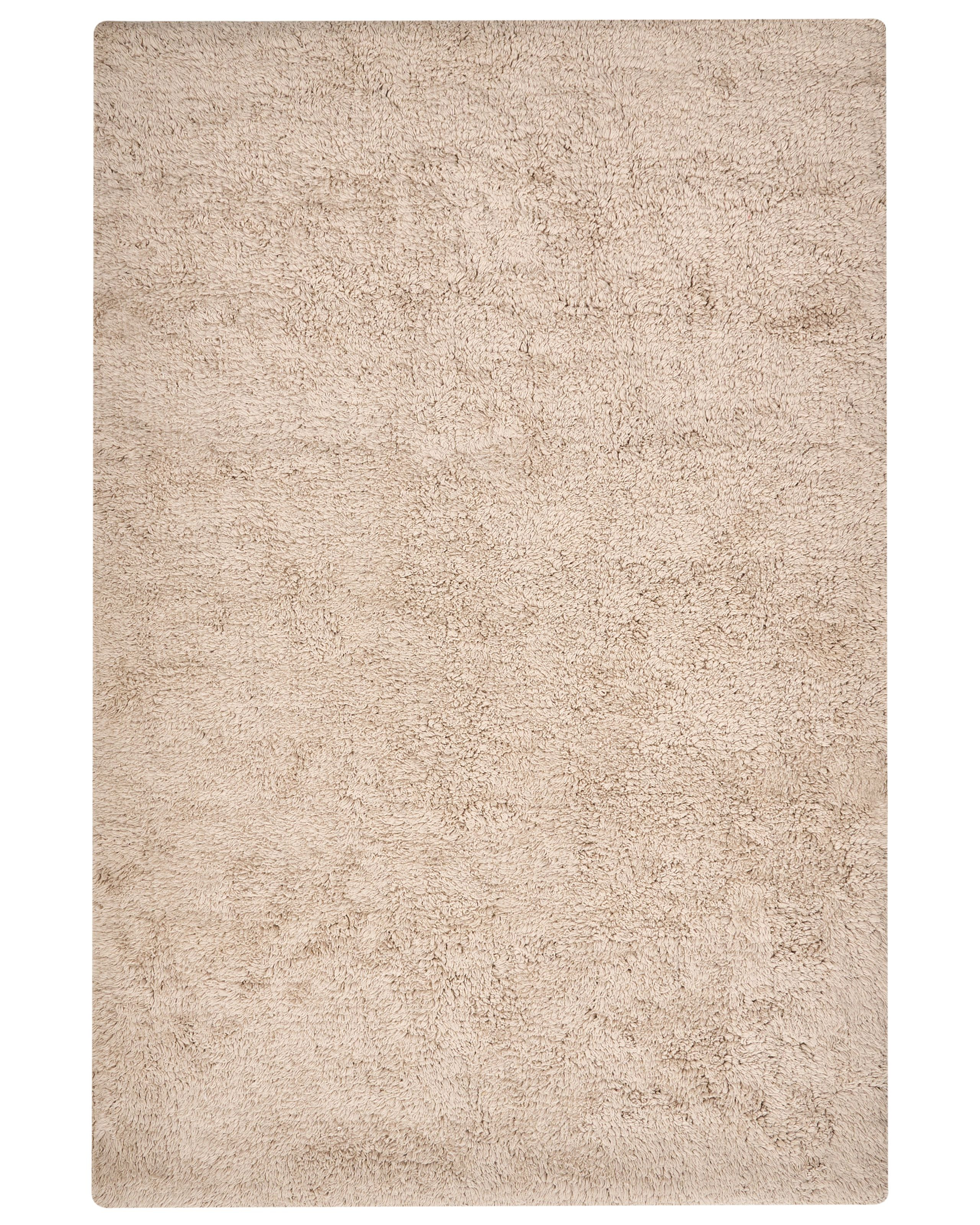 Dywanik łazienkowy bawełna 60 x 90 cm jasnobrązowy włochaty