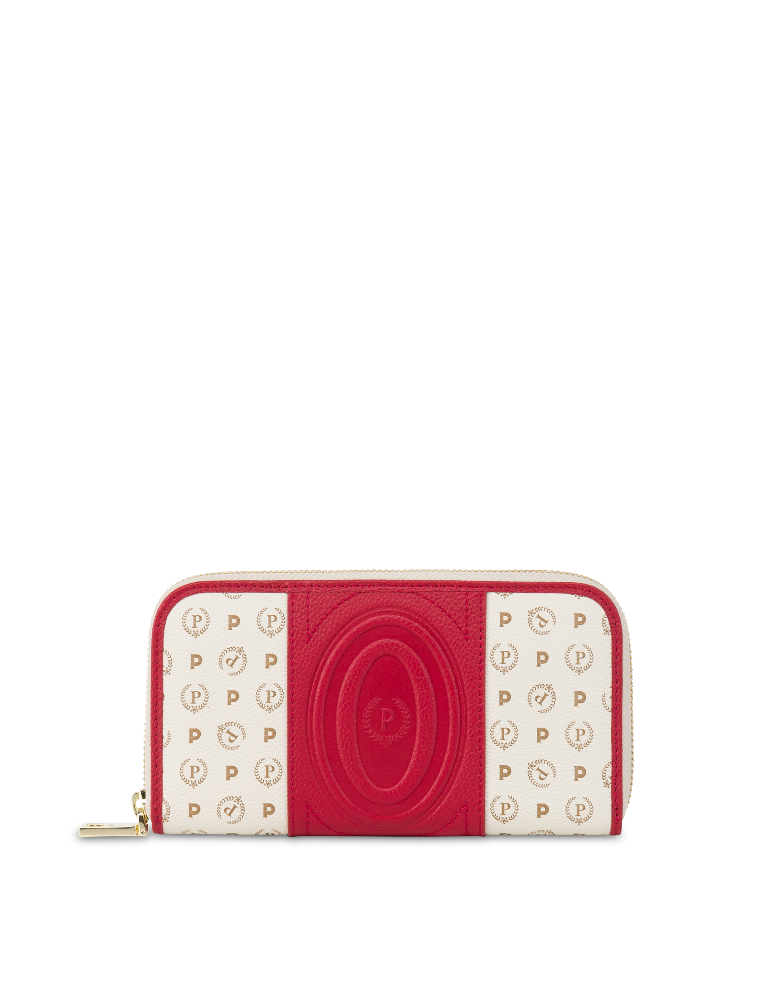 Portafoglio Zip Around Heritage 70 Avorio/rosso.