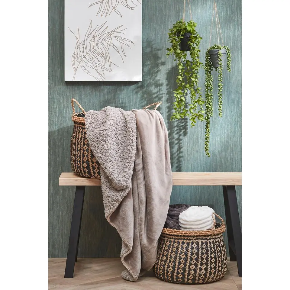 Mica Decorations Mardy Fleece Plaid - L200 x B150 cm - Beige