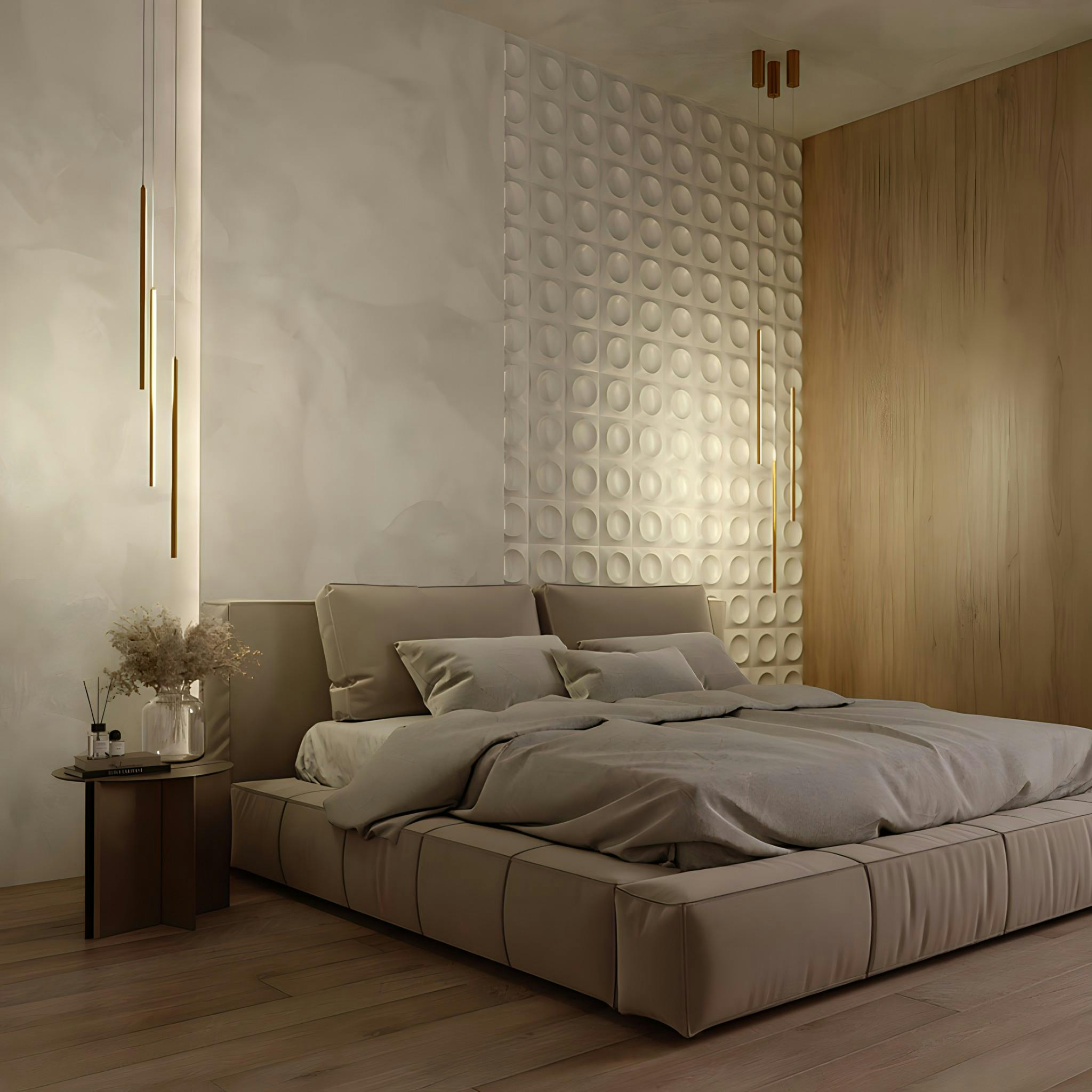 Suspension design dorée – 1 barre verticale LED SALEM