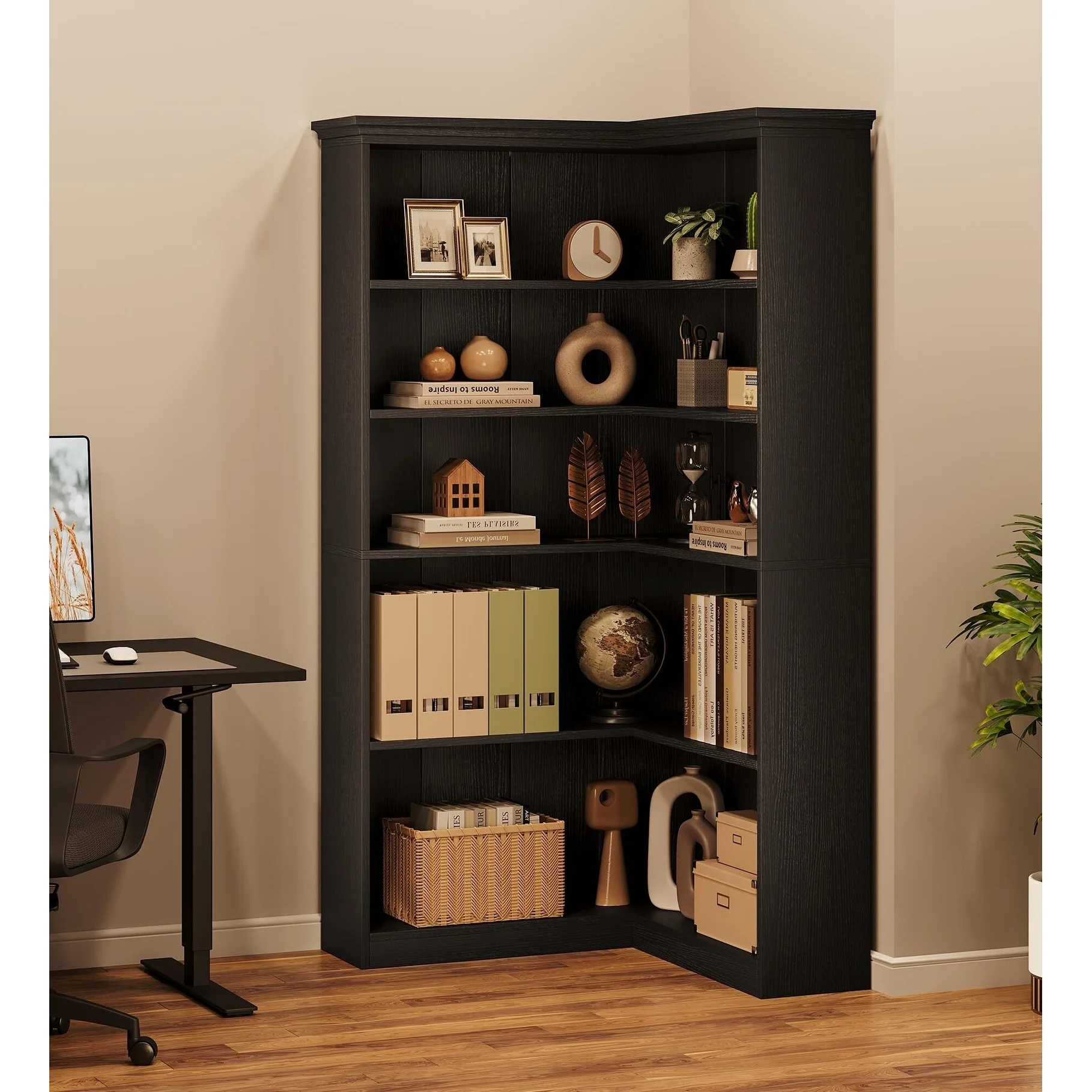 Farmhouse Bookshelf Corner