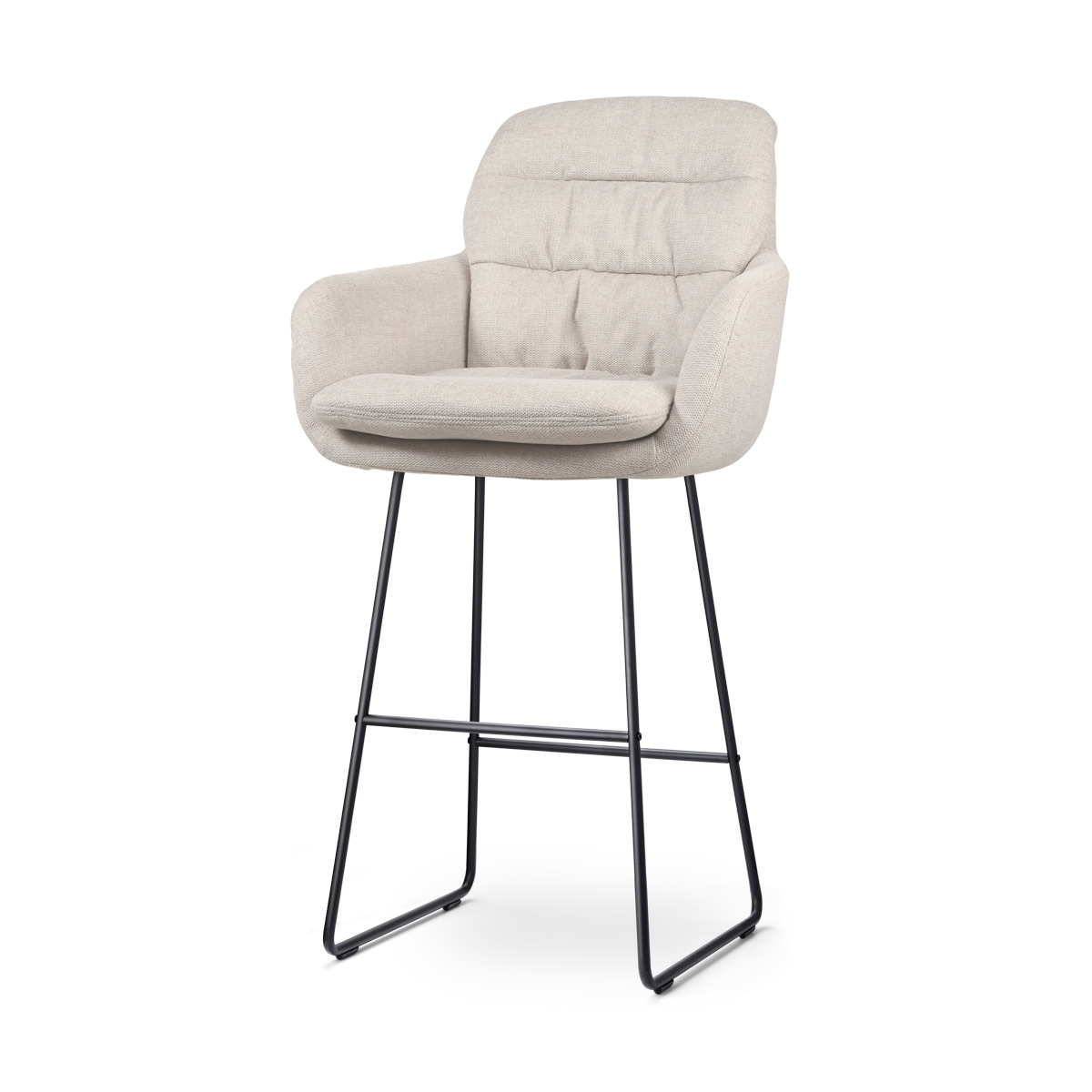Nolon Nino-Mia Barkruk Beige - met Armleuning - Zwart - 75 cm