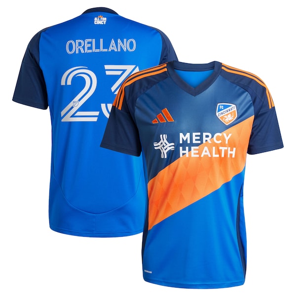 Luca Orellano FC Cincinnati adidas 2025 Orange and Blue Legacy Kit Replica Player Jersey - Blue