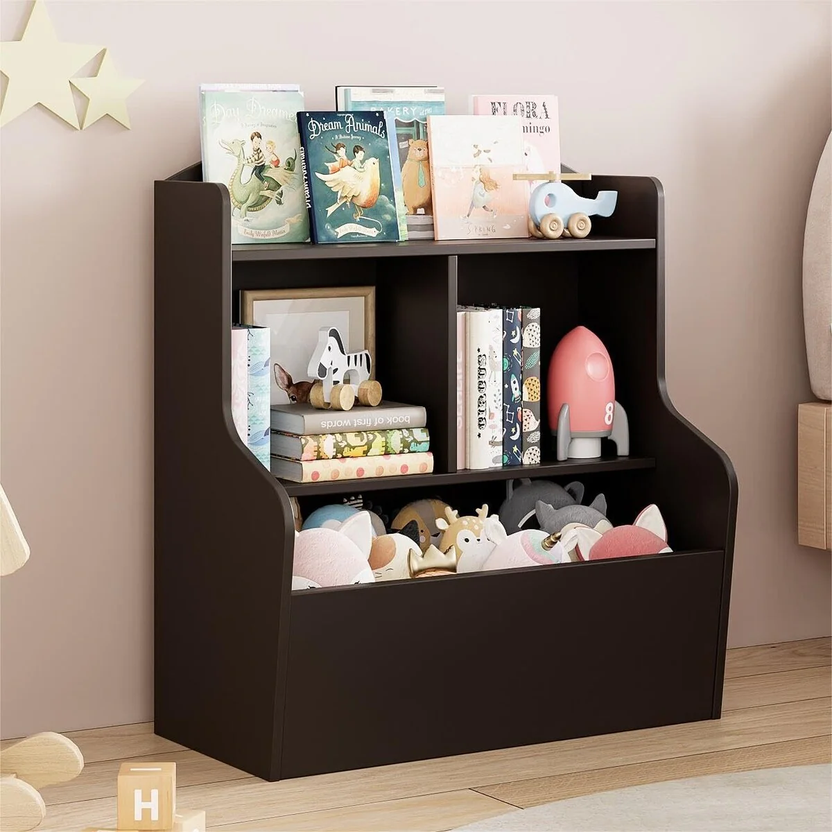 3-Tier Toy Storage Cabinet and Bookcase