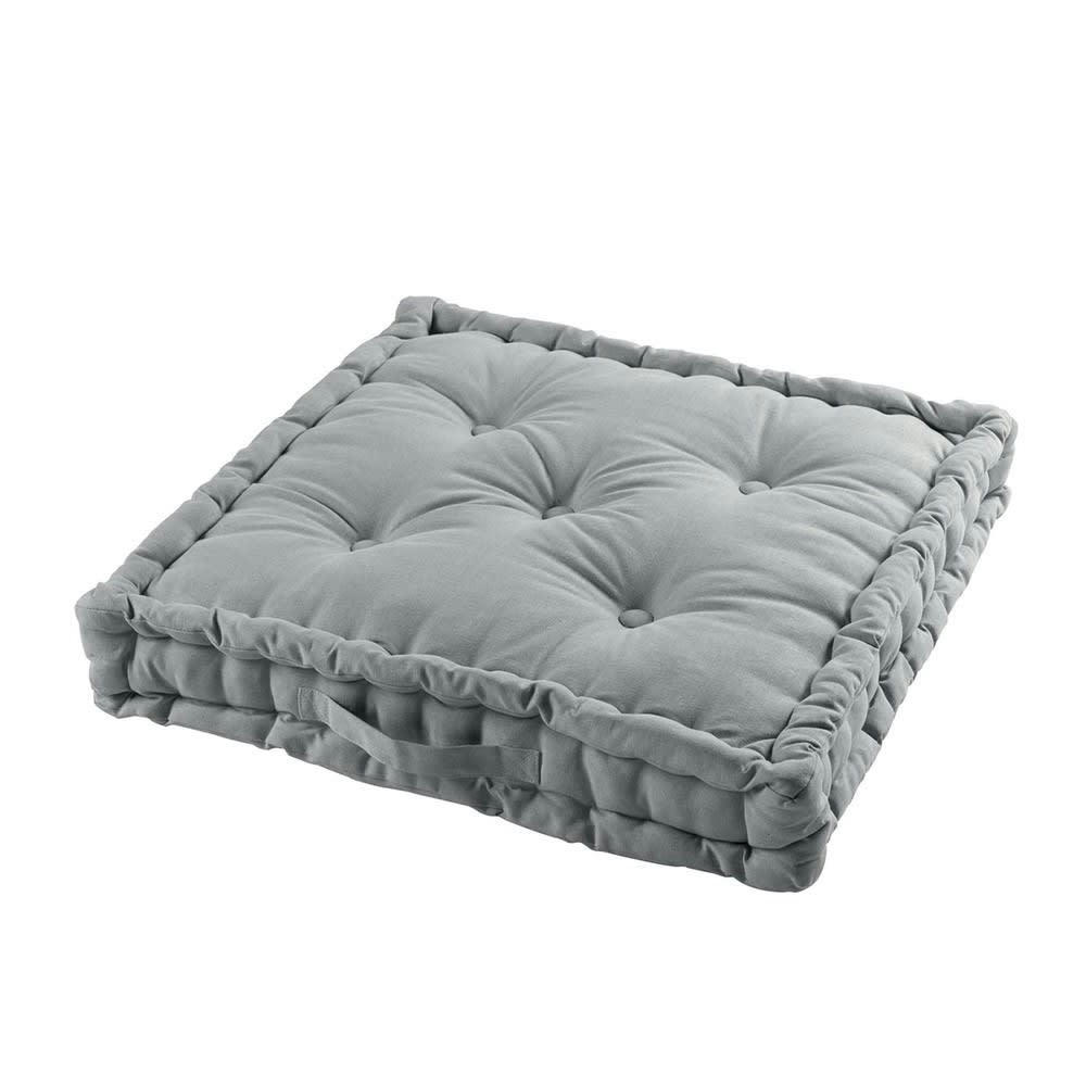PANAMA - Coussin de sol coton gris 60x60cm