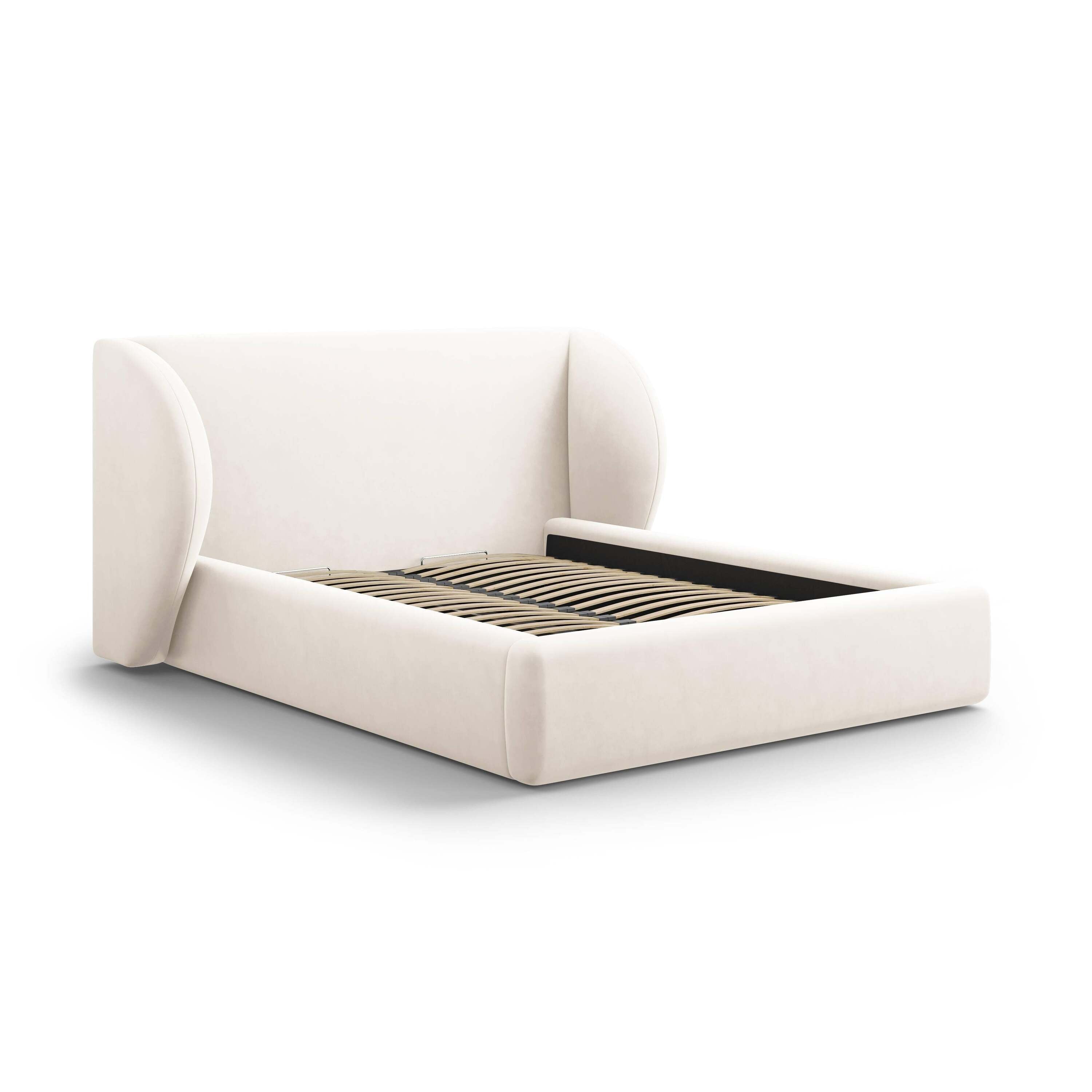 Micadoni Bedframe Miley met Opbergruimte - 160 x 200 cm - Fluweel - Cr