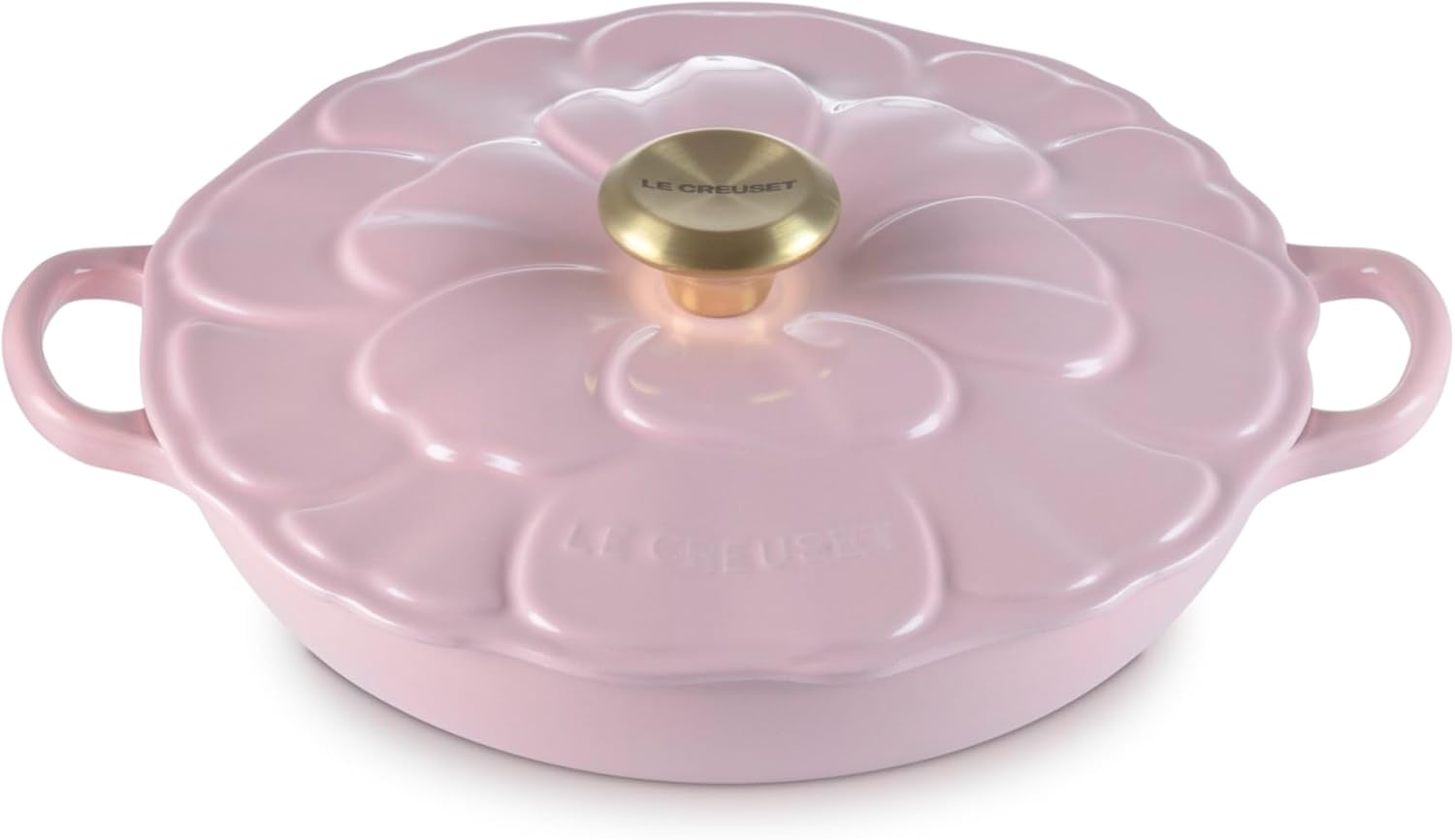 Le Creuset Enameled Cast Iron Signature Petal Braiser, 2.25 qt., Chiffon Pink w/Light Gold Knob