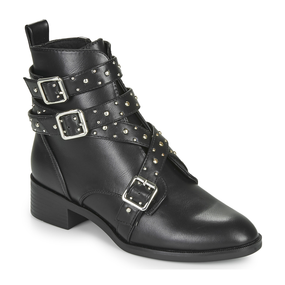 Only - BRIGHT 14 PU STUD BOOT - Black