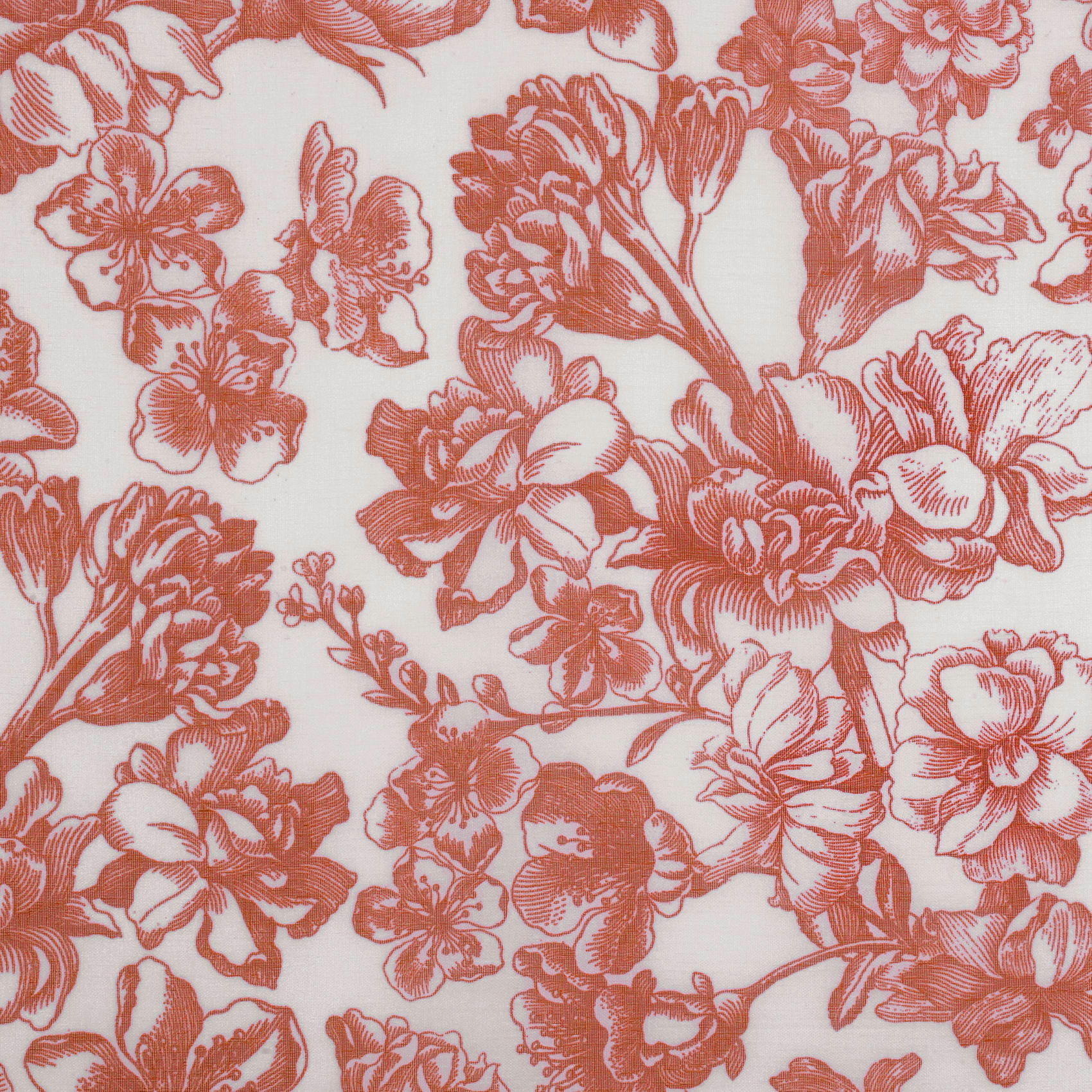 - Voilage imprimé floral polyester cuivre 145x280 cm