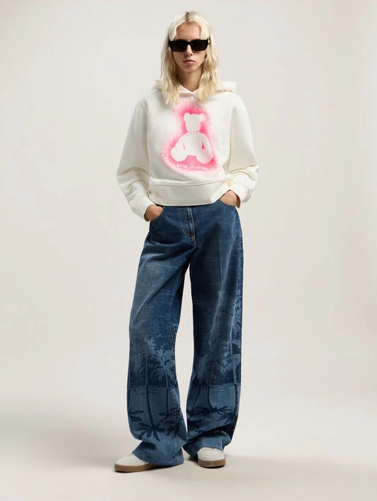 Spray Bear Fitted Hoodie