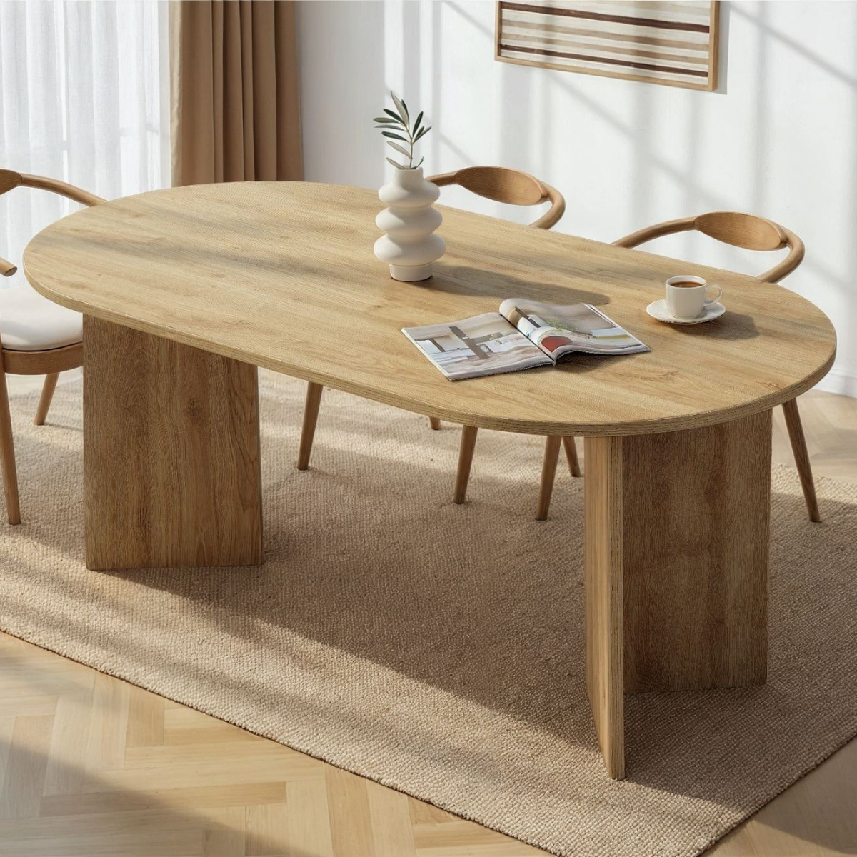 Calicosy - Eettafel met afgeronde randen L180 cm - SABLE