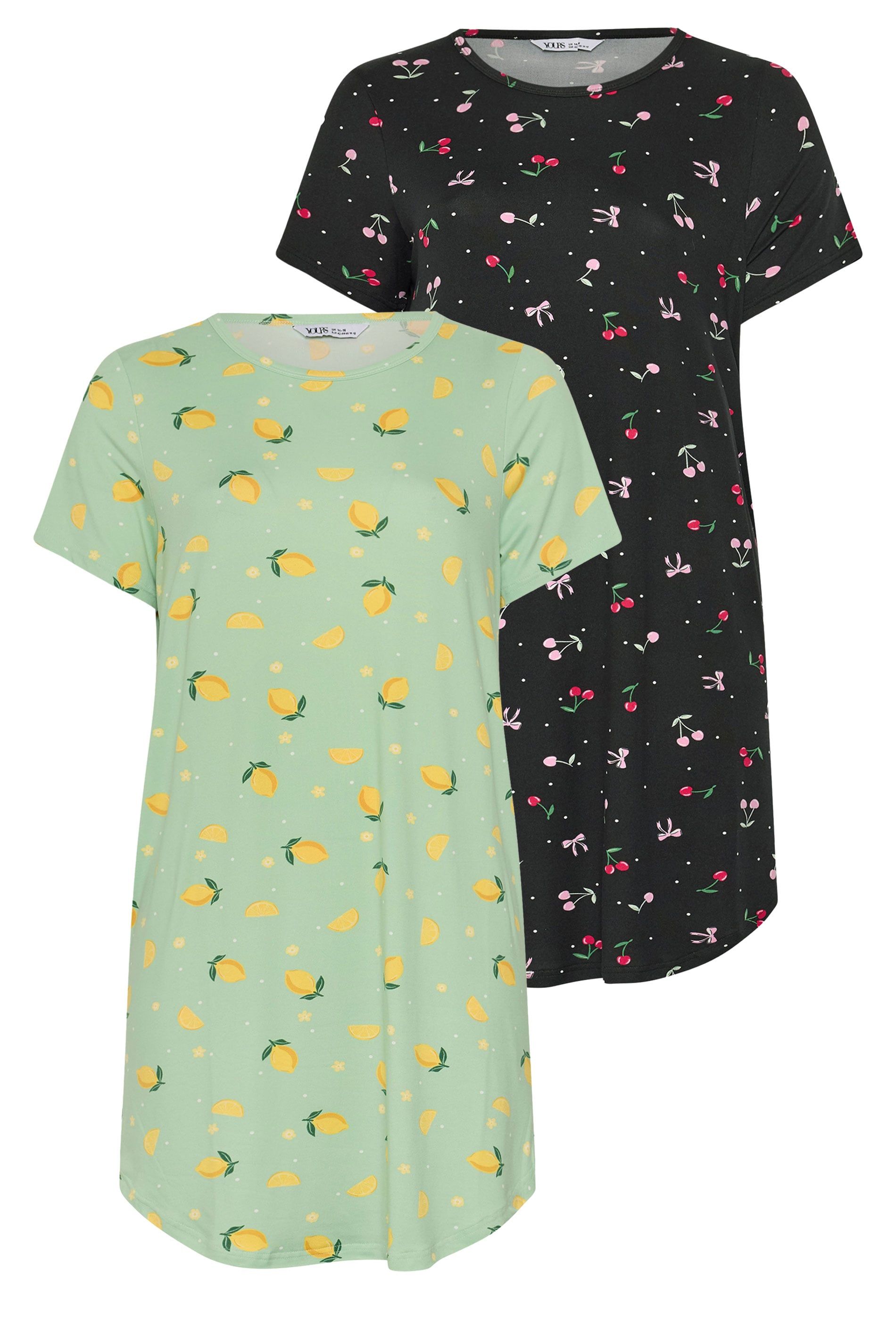 Yours 2 Pack Fruit Dipped Back Nightdresses