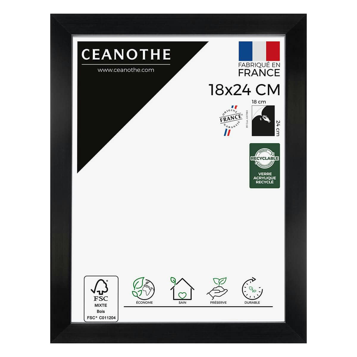 PRECIOUS - Cadre photo carbone 18x24 cm résine recyclée