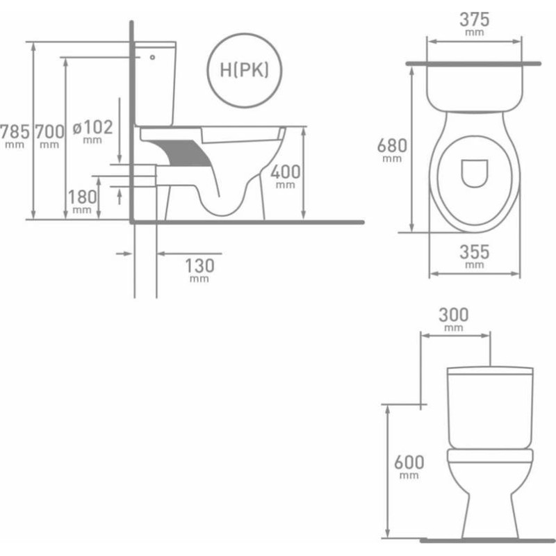 Pack WC Herat sortie horizontale GEBERIT