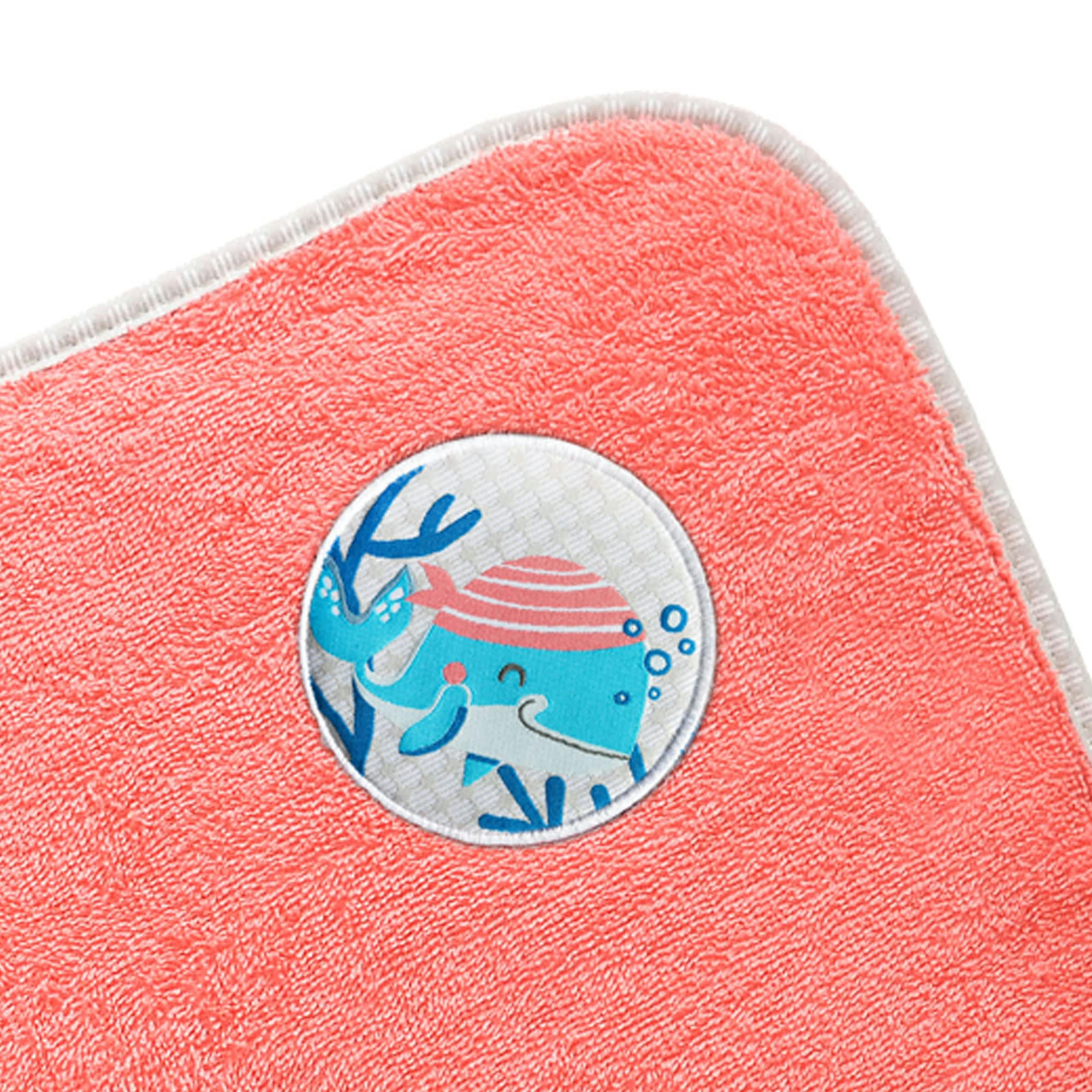 PETITES BETES - Cape de bain bébé rose 70X70 en coton