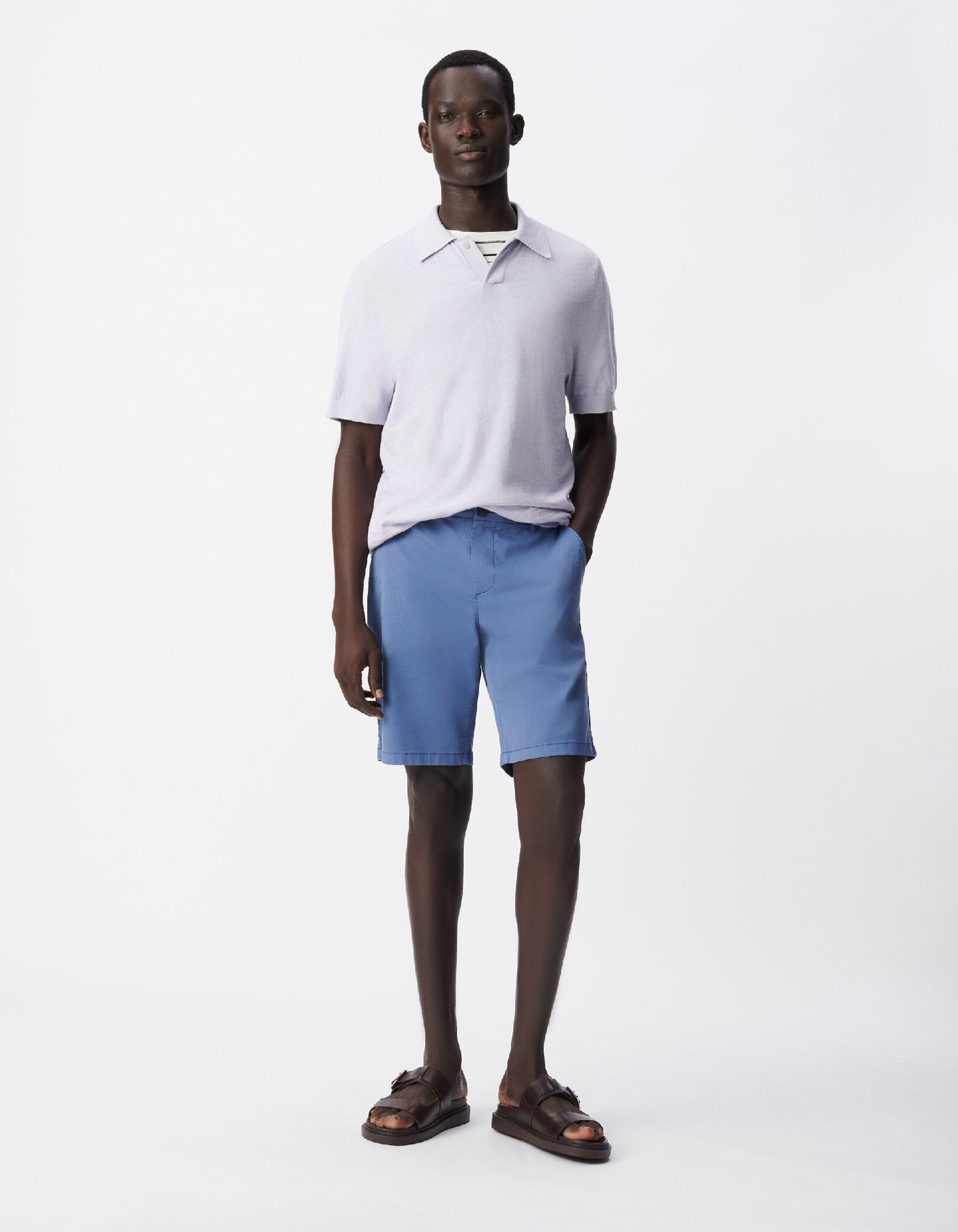 Bermuda chino bleu Homme